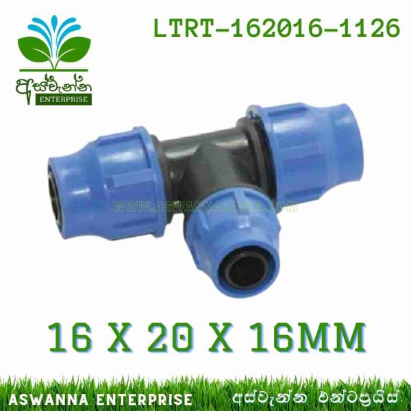 Lock Type Reduce Tee Connector 16 x 20 x16mm (Turkey) Aswanna Enterprise Sri Lanka